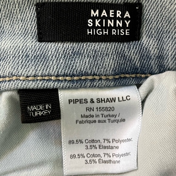 Veronica Beard Maera High Rise Skinny Jeans Size 24 Exposed Button Fly Sky Wash - Picture 12 of 15